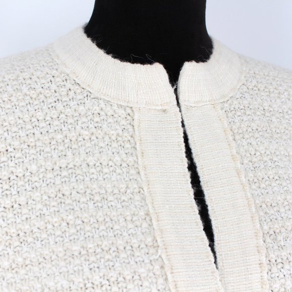 NWT Sandro Crepide Tweed Highneck Cardigan Size 3 - Picture 3 of 6